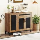 48 Inch Sideboard Buffet Cabinet with Drawer and Metal Legs-Natural by LJGDeals