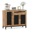 48 Inch Sideboard Buffet Cabinet with Drawer and Metal Legs-Natural by LJGDeals