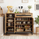 48 Inch Sideboard Buffet Cabinet with Drawer and Metal Legs-Natural by LJGDeals