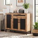 48 Inch Sideboard Buffet Cabinet with Drawer and Metal Legs-Natural by LJGDeals
