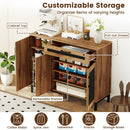 48 Inch Sideboard Buffet Cabinet with Drawer and Metal Legs-Natural