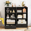 48 Inch Tall 4 Tiers Wood Bookcase with Drawer-Gray by LJGDeals