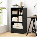 48 Inch Tall 4 Tiers Wood Bookcase with Drawer-Gray by LJGDeals