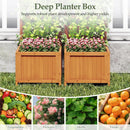 48 Inch Wood Raised Garden Bed with Trellis with Drainage Holes-Natural by DirectDeals