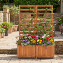 48 Inch Wood Raised Garden Bed with Trellis with Drainage Holes-Natural by LJGDeals