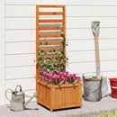 48 Inch Wood Raised Garden Bed with Trellis with Drainage Holes-Natural by DirectDeals