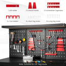 48 Inch Workbench with Pegboard and Drawers-Black by LJGDeals