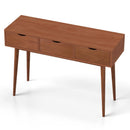 48 Inch Writing Computer Desk with 3 Drawers Solid Wood Legs-Walnut by LJGDeals