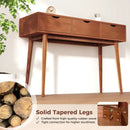 48 Inch Writing Computer Desk with 3 Drawers Solid Wood Legs-Walnut by LJGDeals