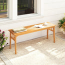 48 Inches Acacia Wood Bench with Breathable Slat Seat and Stable Triangular Structure by LJGDeals