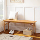 48 Inches Acacia Wood Bench with Breathable Slat Seat and Stable Triangular Structure by LJGDeals
