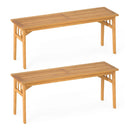 48 Inches Acacia Wood Bench with Breathable Slat Seat and Stable Triangular Structure by LJGDeals