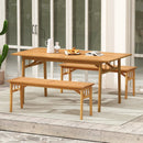 48 Inches Acacia Wood Bench with Breathable Slat Seat and Stable Triangular Structure by LJGDeals
