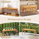 48 Inches Acacia Wood Bench with Breathable Slat Seat and Stable Triangular Structure by LJGDeals