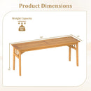 48 Inches Acacia Wood Bench with Breathable Slat Seat and Stable Triangular Structure by LJGDeals