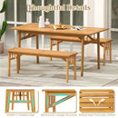 48 Inches Acacia Wood Bench with Breathable Slat Seat and Stable Triangular Structure by LJGDeals