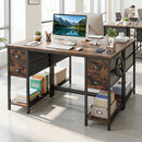 48-Inch Computer Desk with Power Outlet & 4 Fabric Drawers by DirectDeals