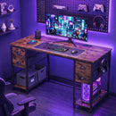 48-Inch Computer Desk with Power Outlet & 4 Fabric Drawers by LJGDeals