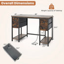 48-Inch Computer Desk with Power Outlet & 4 Fabric Drawers by LJGDeals