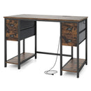 48-Inch Computer Desk with Power Outlet & 4 Fabric Drawers by LJGDeals