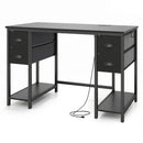 48-Inch Computer Desk with Power Outlet & 4 Fabric Drawers by LJGDeals