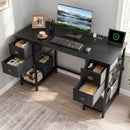 48-Inch Computer Desk with Power Outlet & 4 Fabric Drawers by LJGDeals
