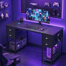 48-Inch Computer Desk with Power Outlet & 4 Fabric Drawers by LJGDeals
