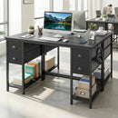 48-Inch Computer Desk with Power Outlet & 4 Fabric Drawers by LJGDeals
