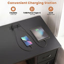48-Inch Computer Desk with Power Outlet & 4 Fabric Drawers by DirectDeals