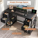 48-Inch Computer Desk with Power Outlet & 4 Fabric Drawers by DirectDeals