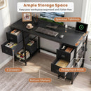 48-Inch Computer Desk with Power Outlet & 4 Fabric Drawers by LJGDeals