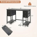 48-Inch Computer Desk with Power Outlet & 4 Fabric Drawers by DirectDeals