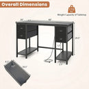 48-Inch Computer Desk with Power Outlet & 4 Fabric Drawers by LJGDeals