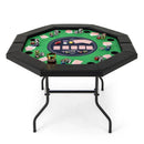 48 Inches Foldable Poker Table with Padded Rails and Cup Holders by LJGDeals