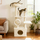 48 Inches Tall Cat Tree Multi-Level Kitten Tower with Large Condo Padded Top Perch by LJGDeals