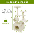 48 Inches Tall Cat Tree Multi-Level Kitten Tower with Large Condo Padded Top Perch by LJGDeals