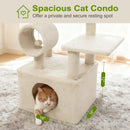48 Inches Tall Cat Tree Multi-Level Kitten Tower with Large Condo Padded Top Perch by LJGDeals