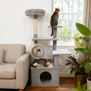 48 Inches Tall Cat Tree Multi-Level Kitten Tower with Large Condo Padded Top Perch by LJGDeals