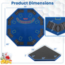 48 Inch 8-Player Foldable Poker Table Top with Carrying Bag and Cup Holders