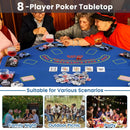 48 Inch 8-Player Foldable Poker Table Top with Carrying Bag and Cup Holders by LJGDeals