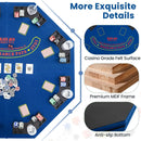 48 Inch 8-Player Foldable Poker Table Top with Carrying Bag and Cup Holders by LJGDeals