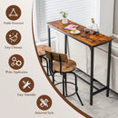 48 Inch Industrial Pub Dining Table with Steel Frame-Rustic Brown by LJGDeals