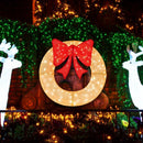 48 Inch Pre-Lit Lighted Christmas Mesh Wreath with Bow and 200 LED Bulbs by LJGDeals