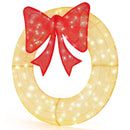 48 Inch Pre-Lit Lighted Christmas Mesh Wreath with Bow and 200 LED Bulbs by LJGDeals