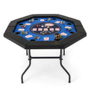 48 Inches Foldable Poker Table with Padded Rails and Cup Holders by LJGDeals