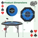 48 Inches Foldable Poker Table with Padded Rails and Cup Holders by LJGDeals
