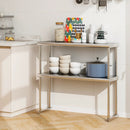 48 x 12 Inch Kitchen Stainless Steel Overshelf with Adjustable Lower Shelf by LJGDeals
