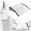 48 x 40 Inch Outdoor Front Door Window Awning Door Canopy Exterior-Black