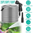 Stainless Steel Garden Hose with 7-Pattern Nozzle by LJGDeals