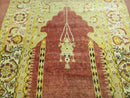 4' 5" X 7' Antique HandmadeTurkish Prayer Melas Oushak Wool Rug Mehrab Nice